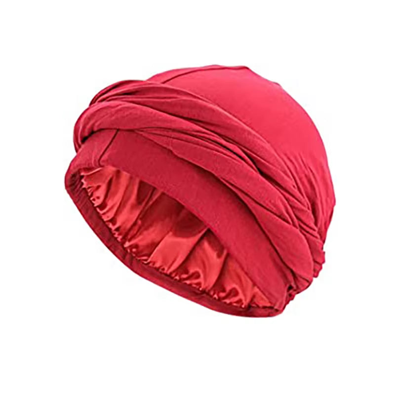 Pullover Turban for Men Vintage Head Wraps for Men Stretch Modal and Satin Turban Scarf Tie for Hair