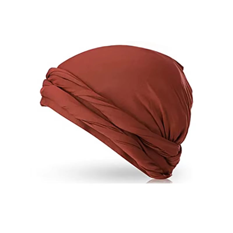 Pullover Turban for Men Vintage Head Wraps for Men Stretch Modal and Satin Turban Scarf Tie for Hair