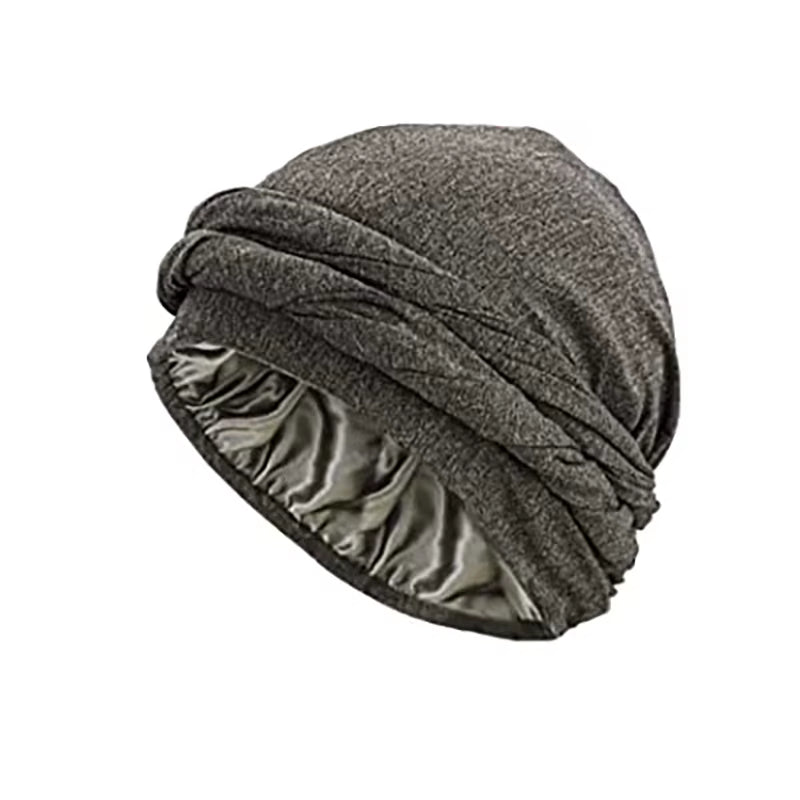Pullover Turban for Men Vintage Head Wraps for Men Stretch Modal and Satin Turban Scarf Tie for Hair