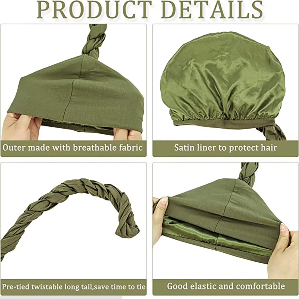 Pullover Turban for Men Vintage Head Wraps for Men Stretch Modal and Satin Turban Scarf Tie for Hair