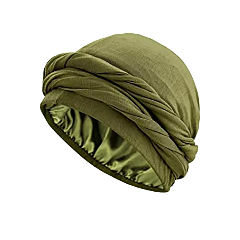 Pullover Turban for Men Vintage Head Wraps for Men Stretch Modal and Satin Turban Scarf Tie for Hair